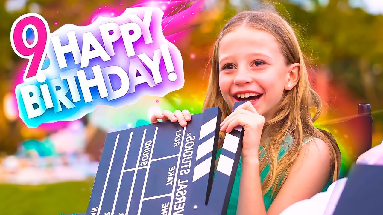 Nastya f&ecirc;te ses 9 ans avec sa famille et ses amis