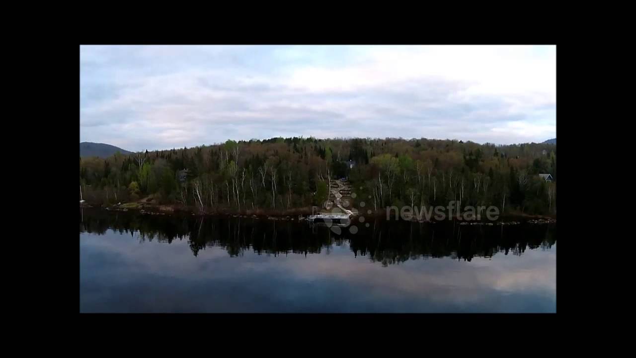Drone view of spring time in Quebec, Canada