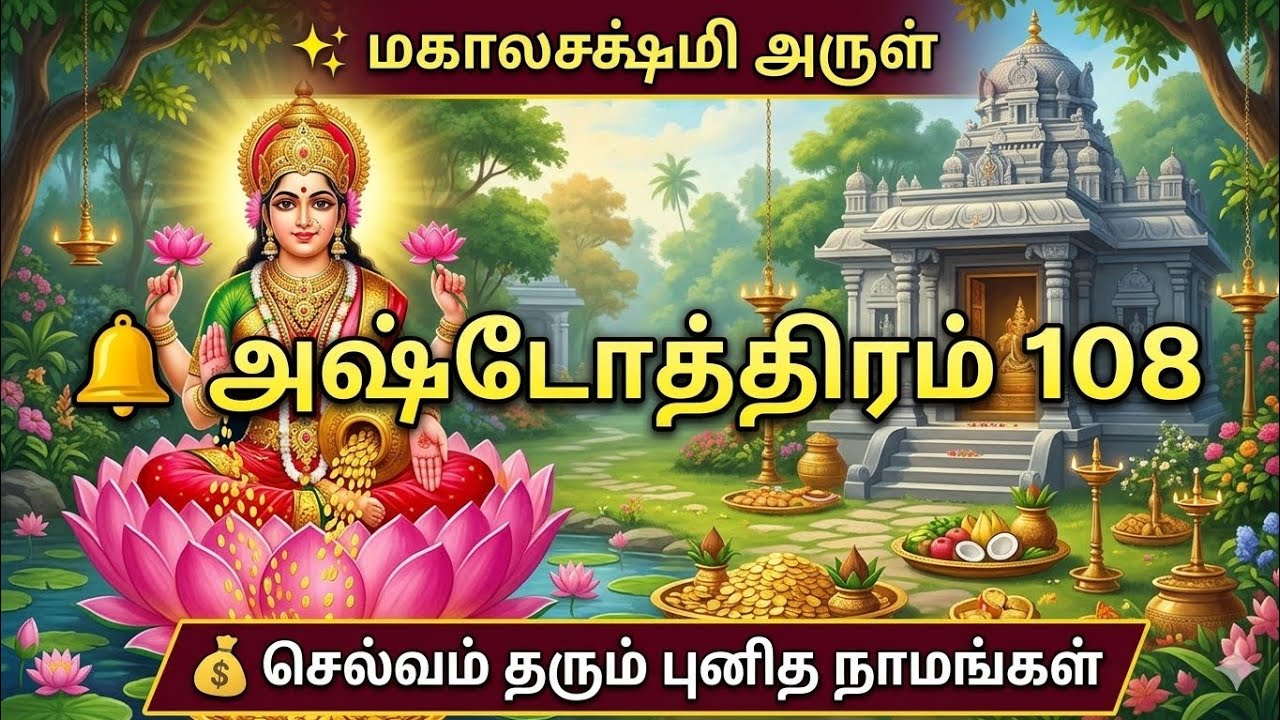 🔔 மகாலக்ஷ்மி அஷ்டோத்திரம் 108 | Mahalakshmi Ashtothram 108 | தினமும் கேளுங்கள் லக்ஷ்மி கடாட்சம்.