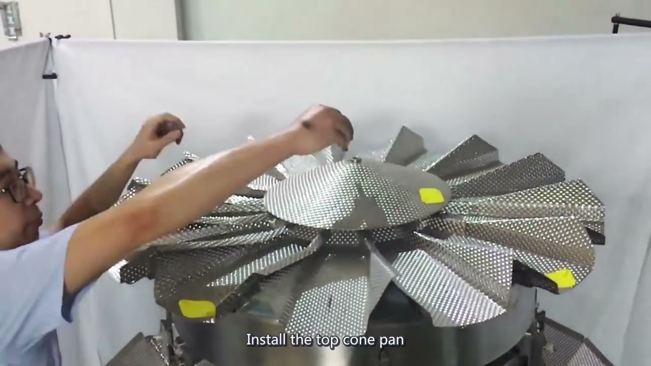 KENWEI How to install assembly the multihead weigher instalar el conjunto de pesadora multicabezal