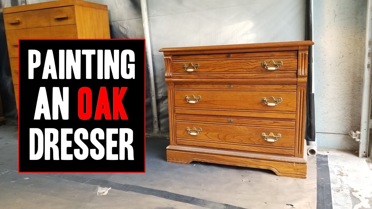Painted Dresser Makeover to UPDATE an OUTDATED Oak Finish