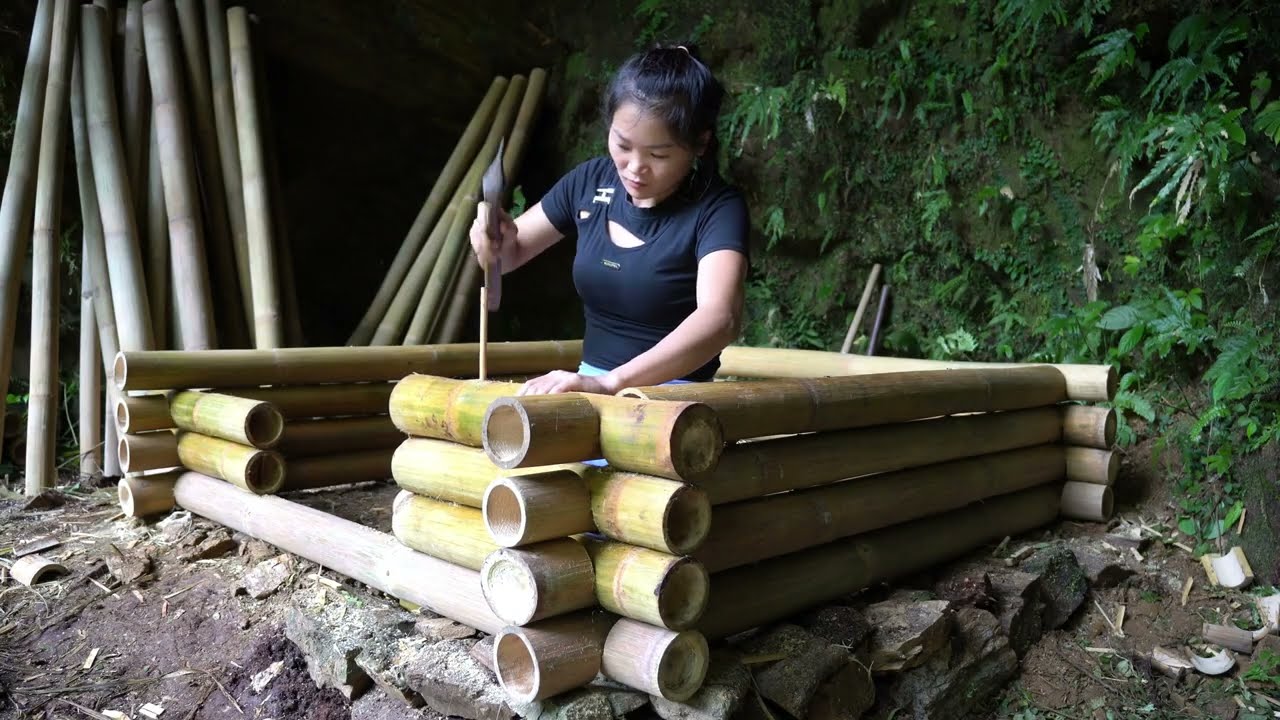 How I Built a Bamboo House on a Cliff and Survived for 30 Days in the Rainforest | Full Video
