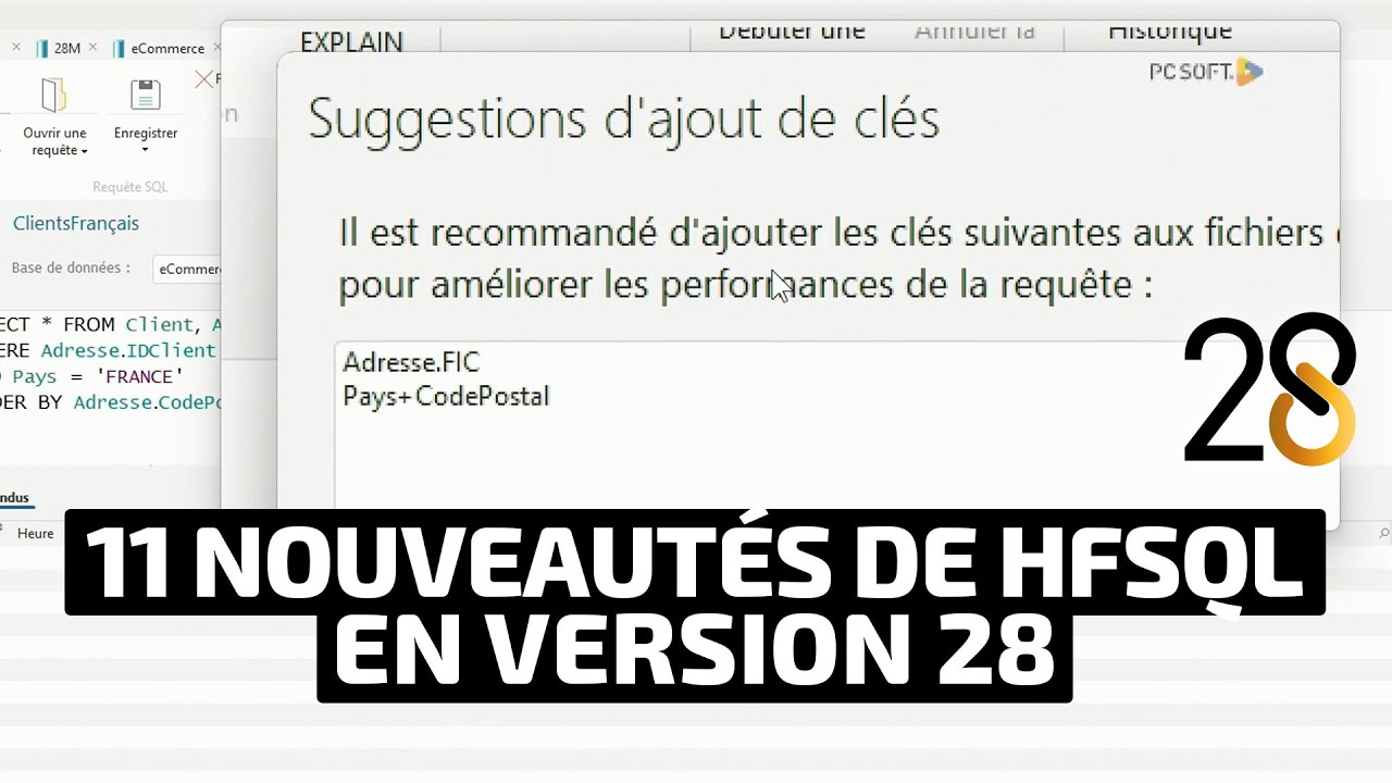 Replay WINDEV TOUR 28, 11 nouveautés de HFSQL en version 28