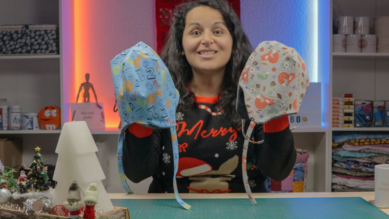 Mütze mit Ohrenklappen nähen lernen für Anfänger