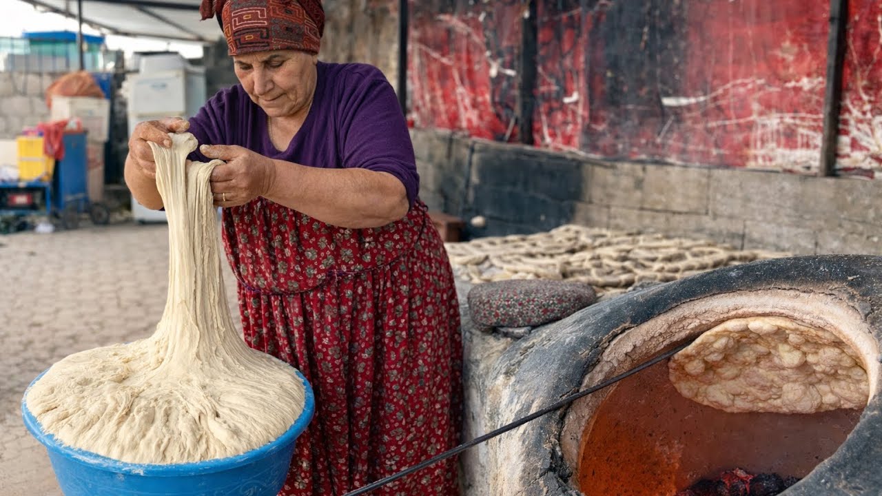 Y&uuml;ksek Dağlarda Zorlu K&ouml;y Yaşamı ~ Tandırda K&ouml;y Ekmeği Yapımı