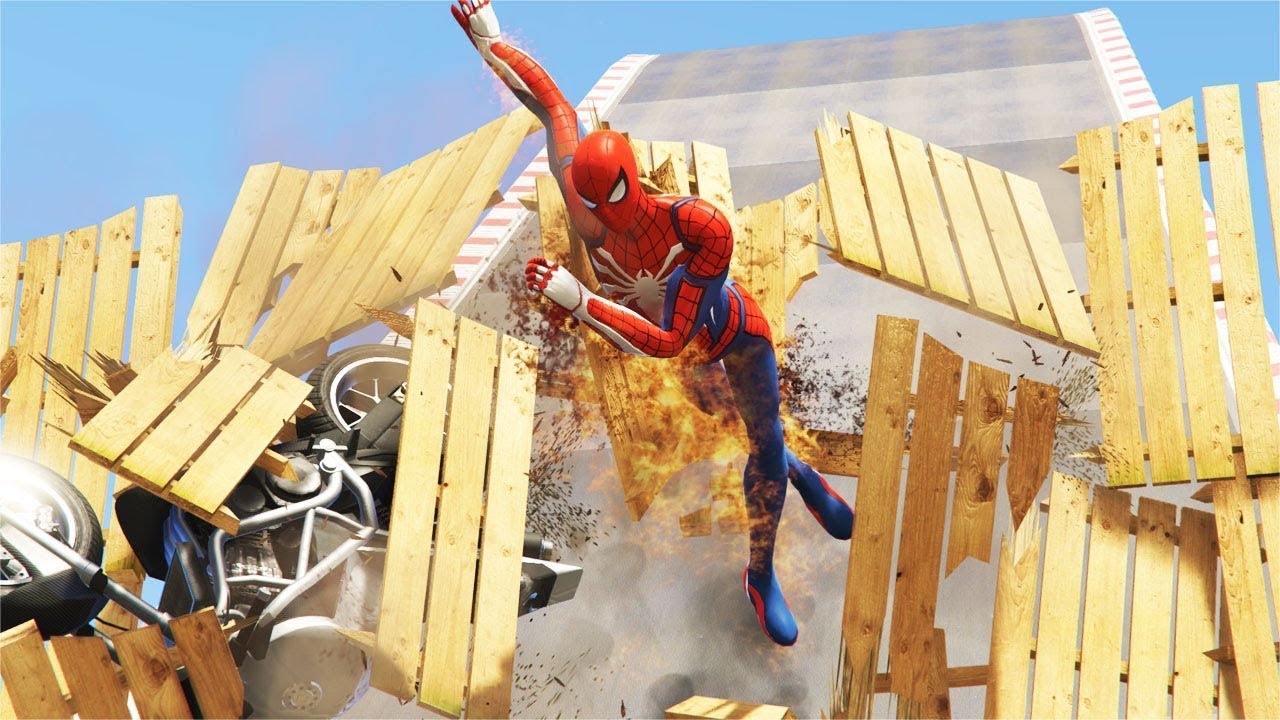 GTA 5 Stunning Ragdolls #27 - (Spiderman - Fire And Tables Fails)
