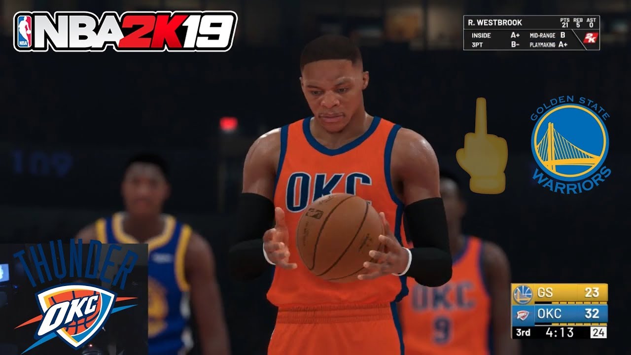 WESTBROOK IS TIRED OF THE WARRIORS! NBA 2K19 PLAY NOW ONLINE GAMEPLAY: THUNDER!