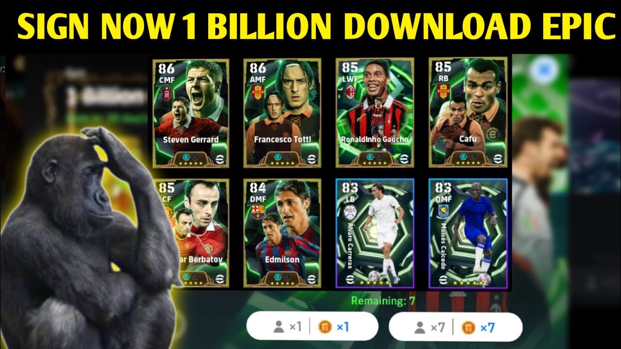 One Billion download Epic Chance deal is Unlock trick to Free Sign Ronaldinho, Cafu efootball 2026