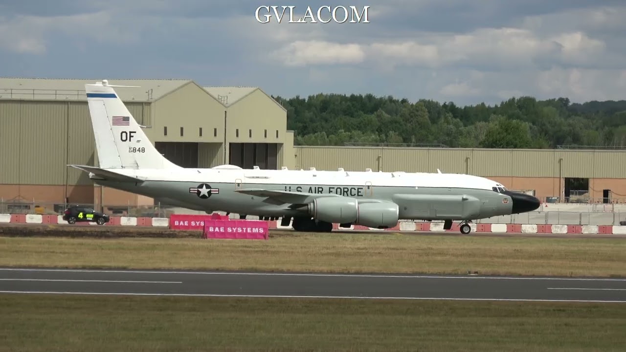 USAF Boeing RC-135V Rivet Joint departure RIAT 2025
