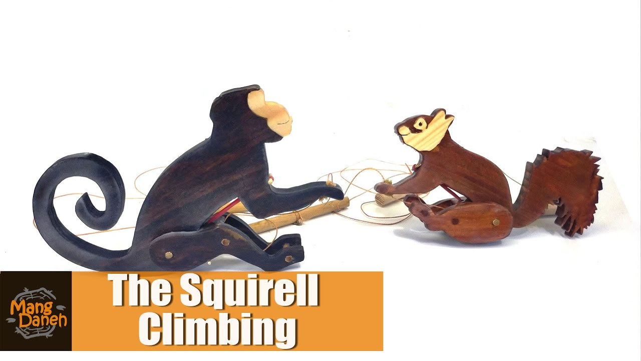 The Squirell Climbing - wooden toy