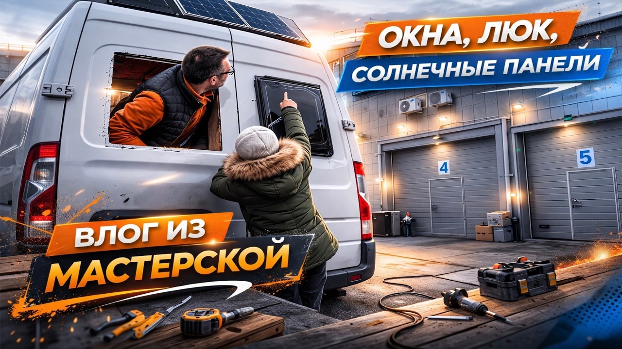 Окна, люк и солнечные панели. Влог из мастерской