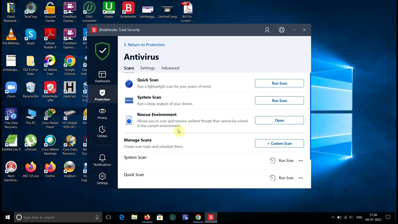 Bitdefender Rescue Environment issue