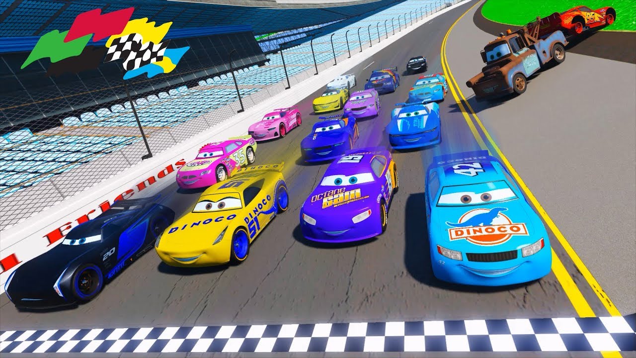 Race Cars Daytona Jackson Storm Cruz Ramirez McQueen Bobby Swif Cal Weather & Friends Cars