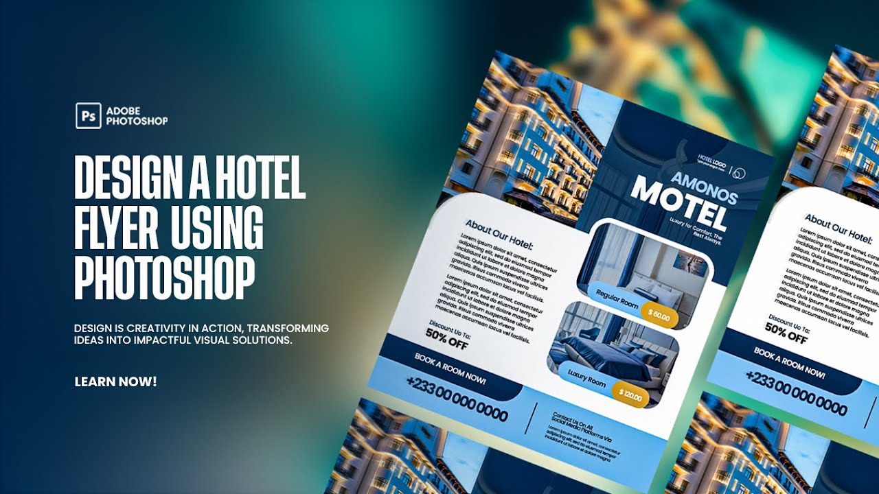 How to Design a Hotel Flyer using Photoshop. Adobe Photoshop Tutorial, Flyer Design Tutorials.