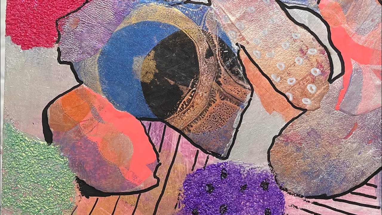 Today we use those metallic and pearlized prints in a collage 