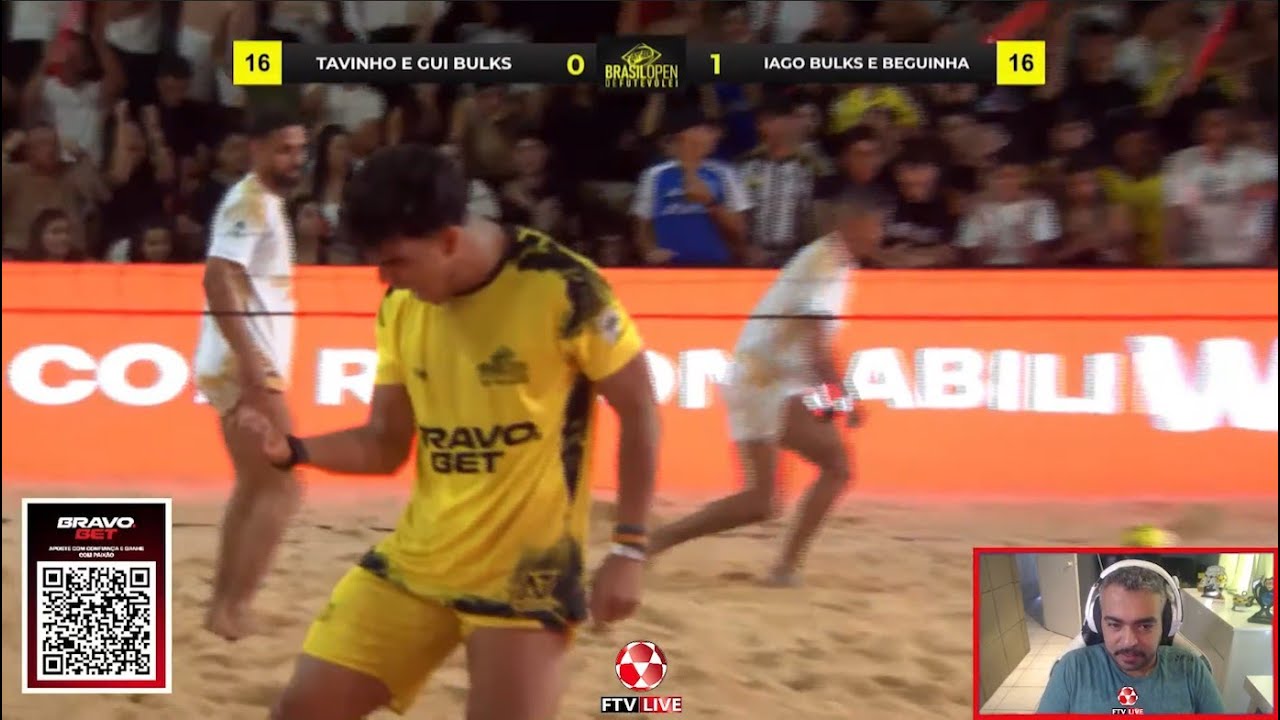 ÉPICO - Iago Porto e Beguinha x Tavinho e Gui Bsb - Semi Brasil Open de Futevôlei React FTV Ep. 770