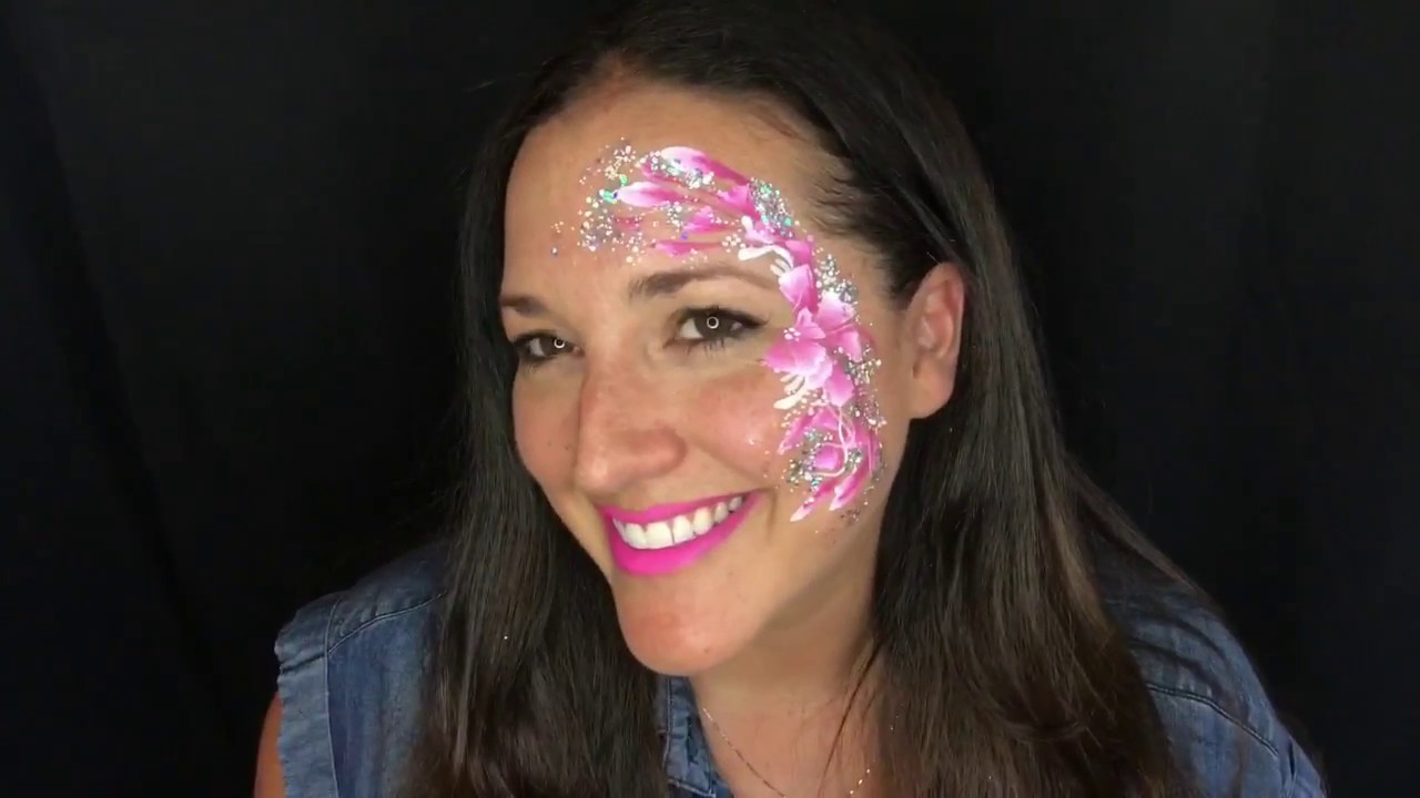 Chunky Glitter Flower Eye Design - Face Painting Tutorial