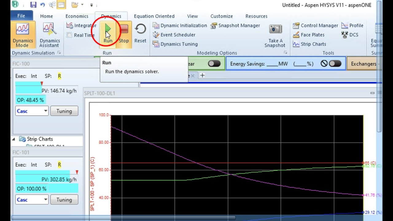 Dynamic simulation of cascaded split range controller in HYSYS