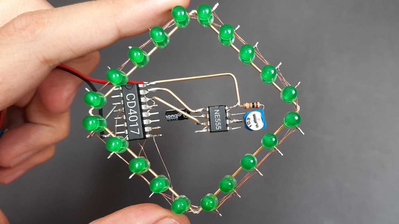 New LED Chaser Light Circuit 2022 Using 4017 and 555 IC