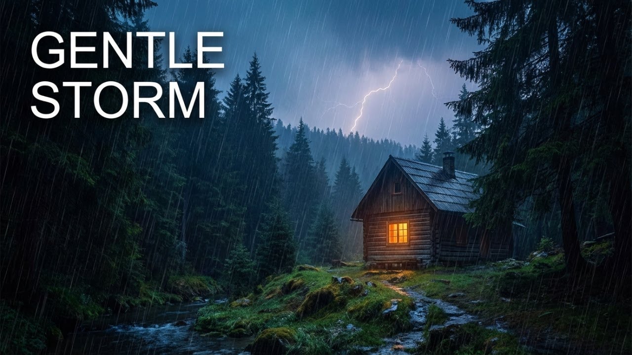 1 Hour Gentle Thunder + Heavy Rain