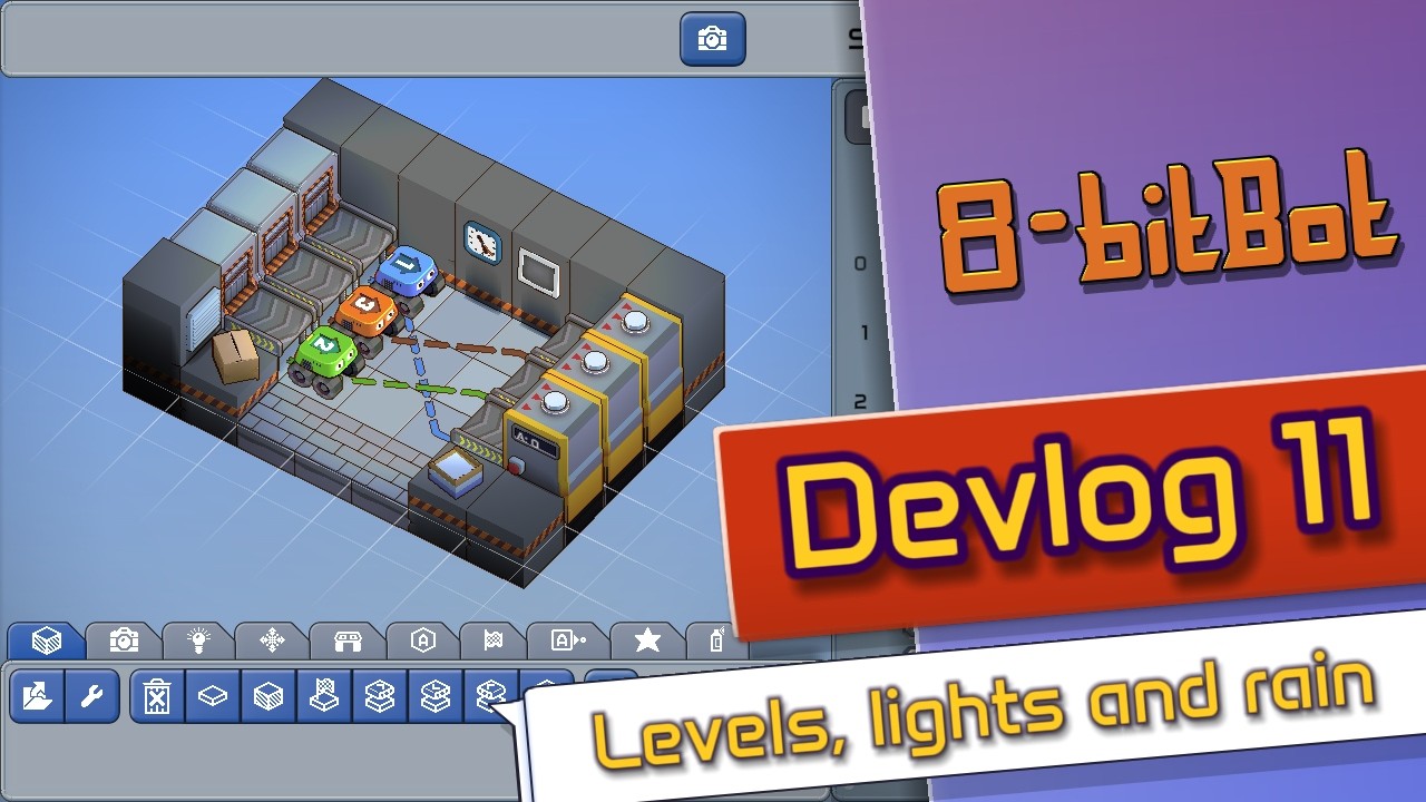 Levels, Lights & Rain - 8-bitBot Devlog 11