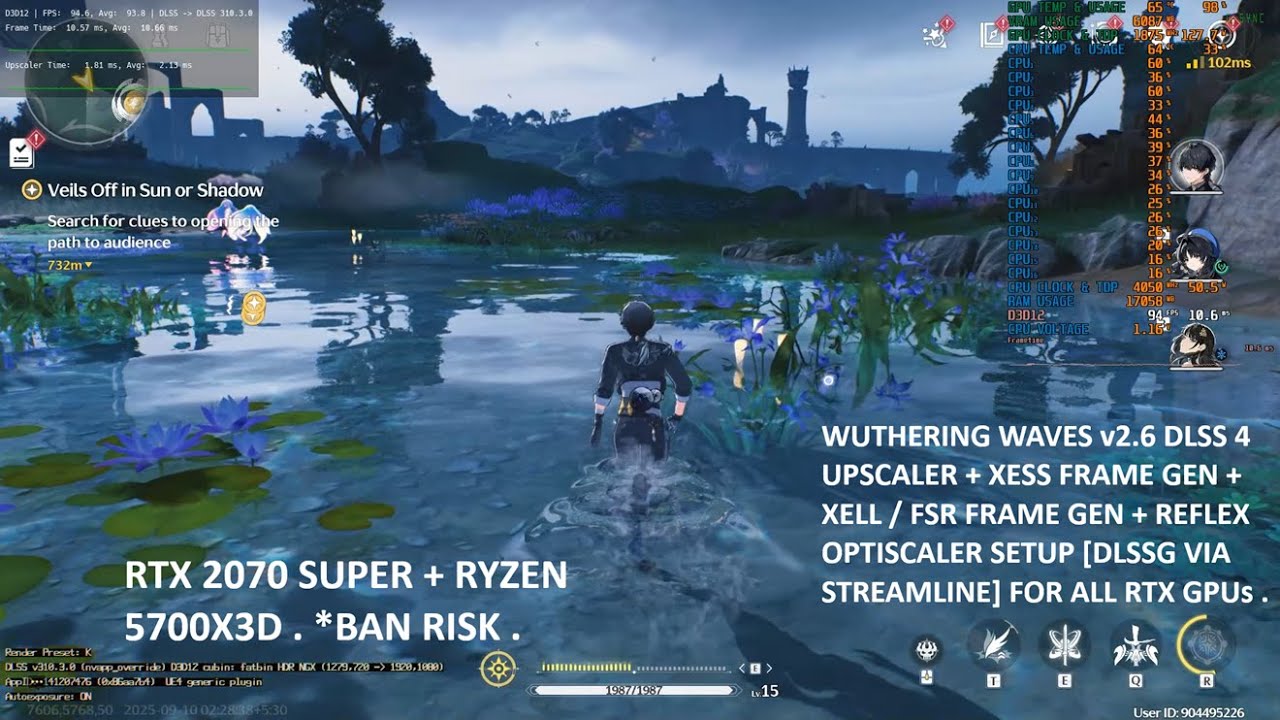 Wuthering Waves 2.6 DLSS 4 + XeSS Frame Gen + XeLL / FSR FG + Reflex Optiscaler All RTX GPUs [*Risk]