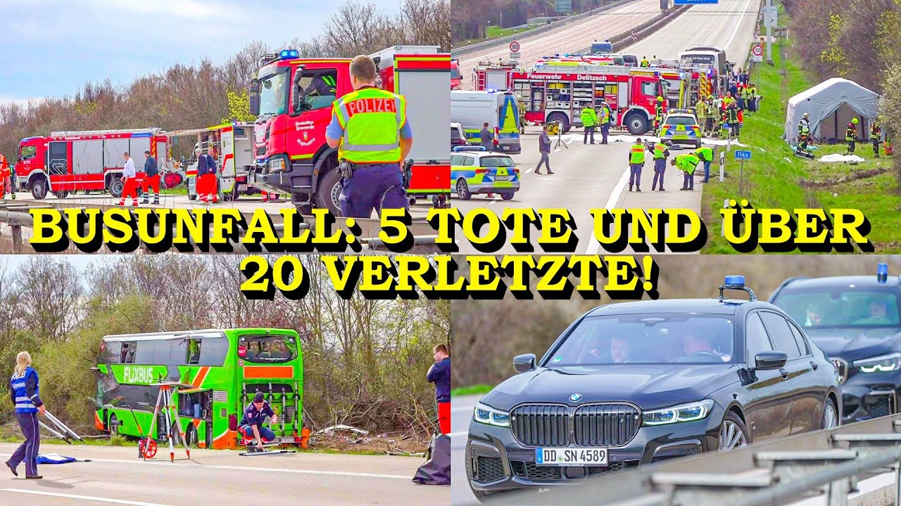 +++ 5 TOTE & ÜBER 20 VERLETZTE +++ SCHWERER BUSUNFALL AUF A9 | FLIXBUS KIPPT UM | GROSSEINSATZ
