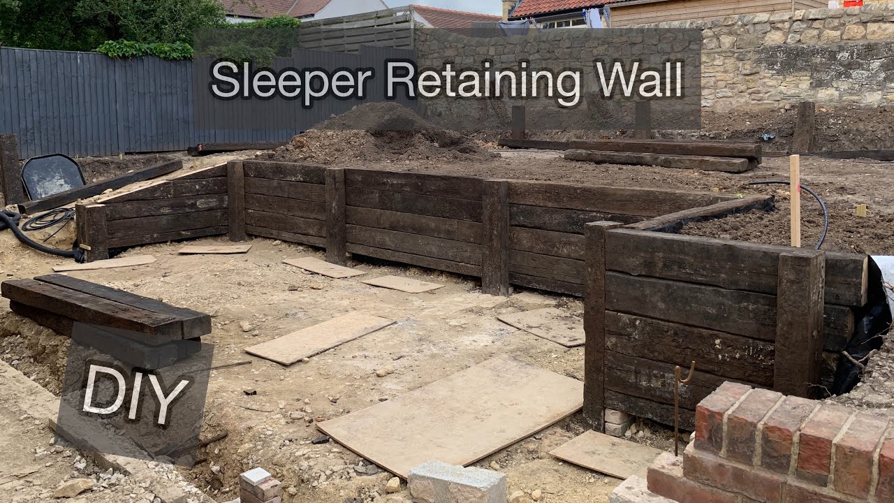 Завершение строительства подпорной стенки Sleeper — Садовый проект