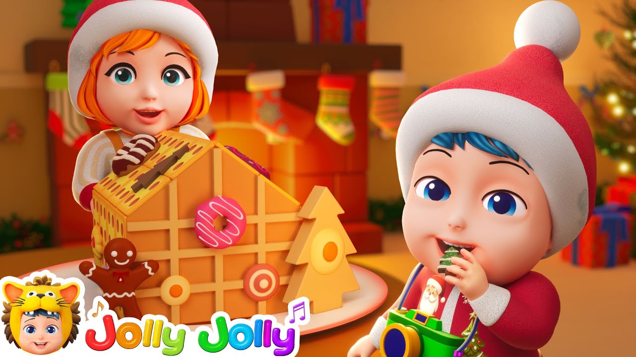 Gingerbread House🎄 Merry Christmas with Silent Night, Jingle Bells + More | Jolly Jolly - Kids Songs