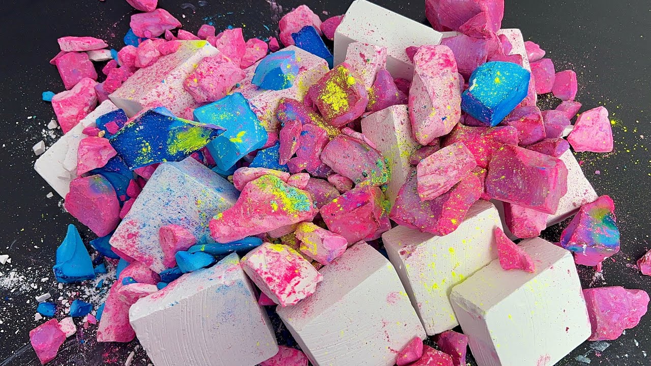 20+ Blue, Pink and White Gym Chalk Blocks | Satisfying ASMR