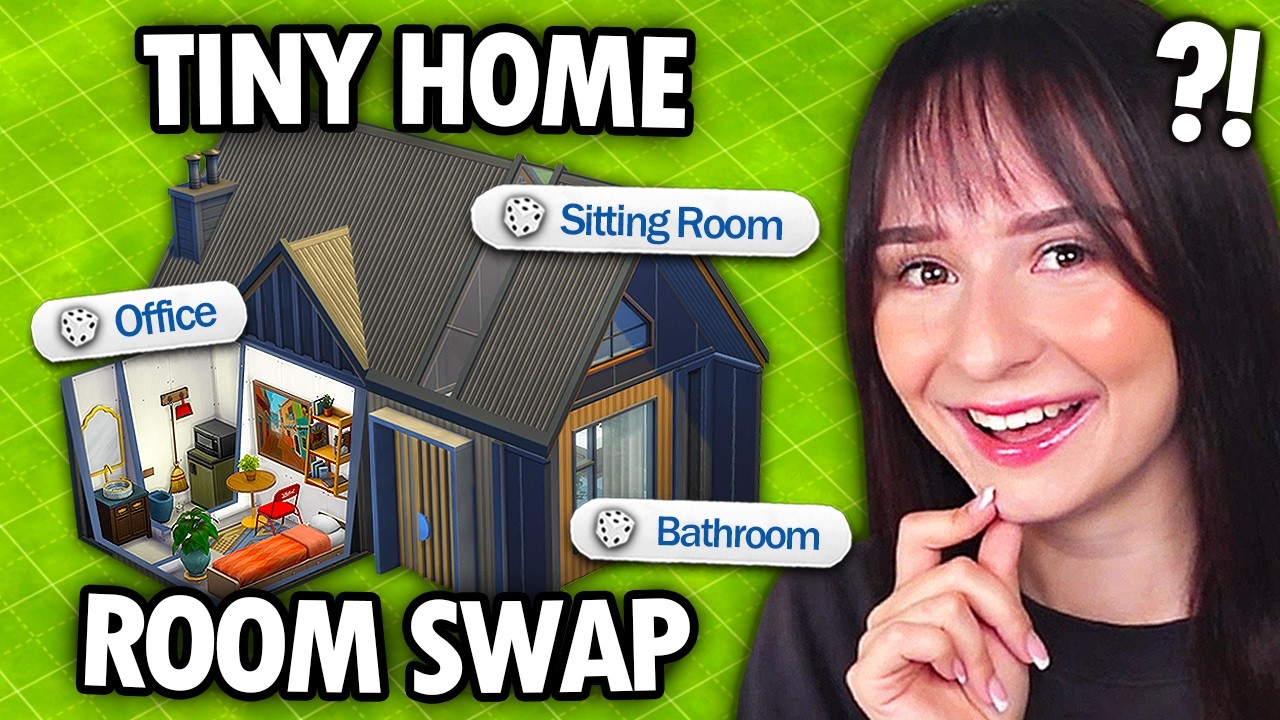 Building a TINY HOME but I randomise the rooms challenge in The Sims 4