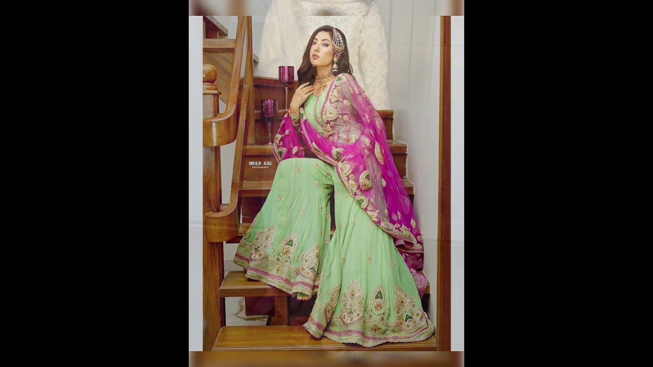 stylish designer sharara with gharara 