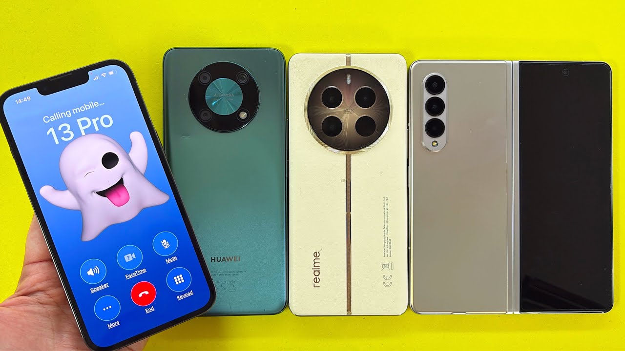 Madness Incoming Call Samsung Z Fold 3 + Realme 12 Pro + Huawei Y90 | Outgoing Call iPhone 13 Pro 