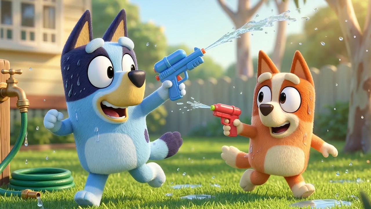 Chase with Bluey & Bingo – the mischievous duo stirring up the water? 😱 | Bluey Funny Animation