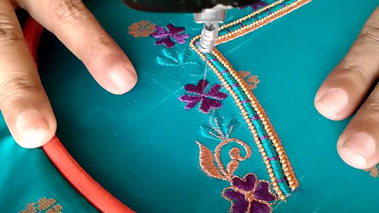 Daimond Neck Blouse Embroidery Design | Machine Embroidery 🪡