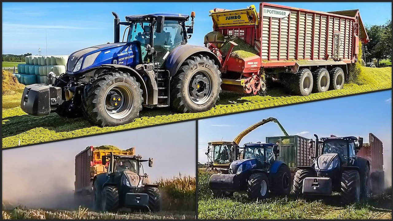 Kukurydza Na Duże Wózki z NewHollandTeam 2019 New Holland T7 315HD Blue Power/T7 270 and FR9060