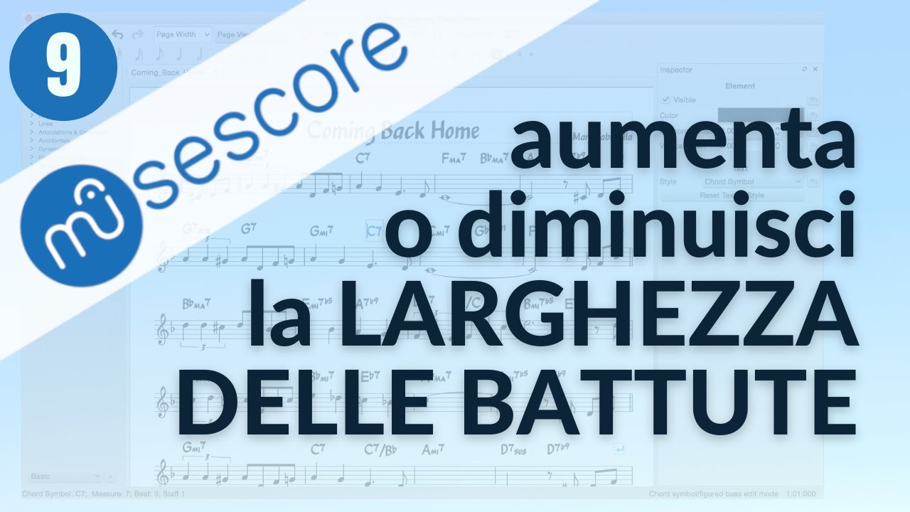TUTORIAL MUSESCORE #09 aumenta o diminuisci la larghezza delle battute con comandi rapidi da tastier