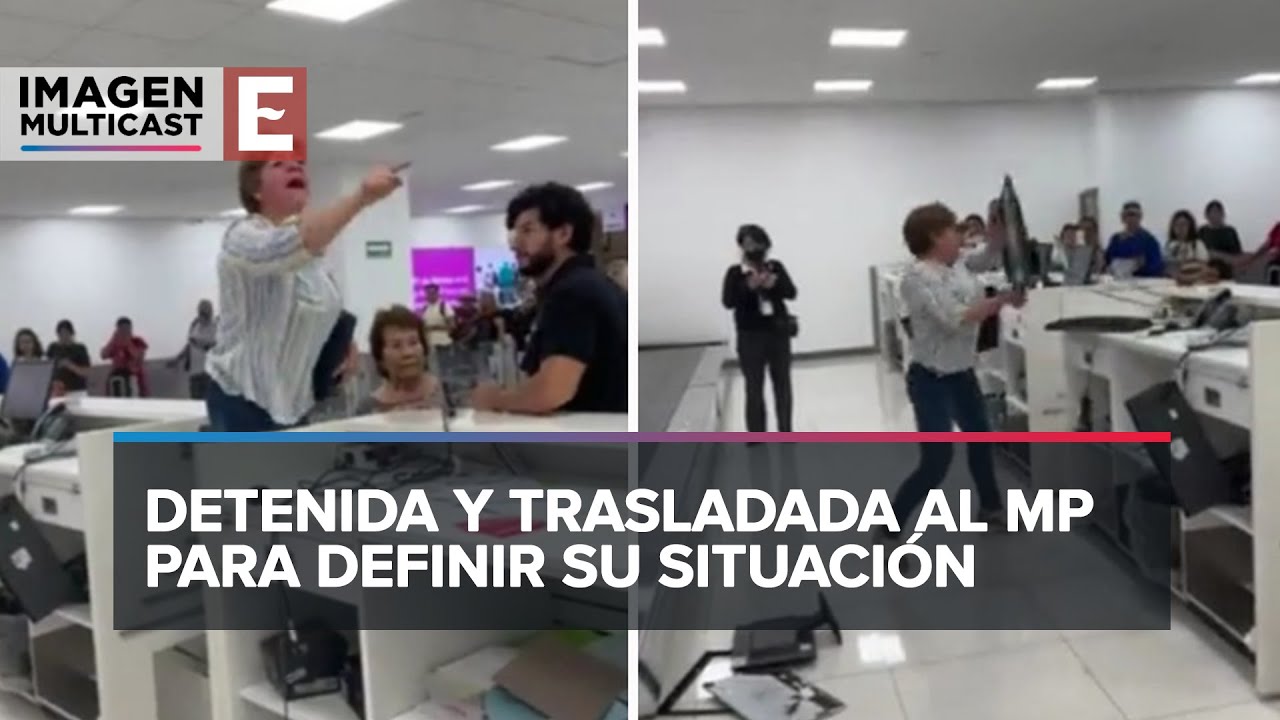 Lady Aeropuerto: Mujer enfurece en el AICM y destroza equipo de cómputo