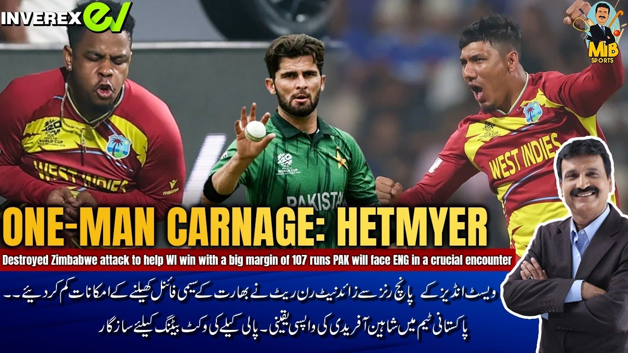 ONE-MAN CARNAGE: HETMYER destroyed Zimbabwe attack to help WI win with a big margin of 107 runs