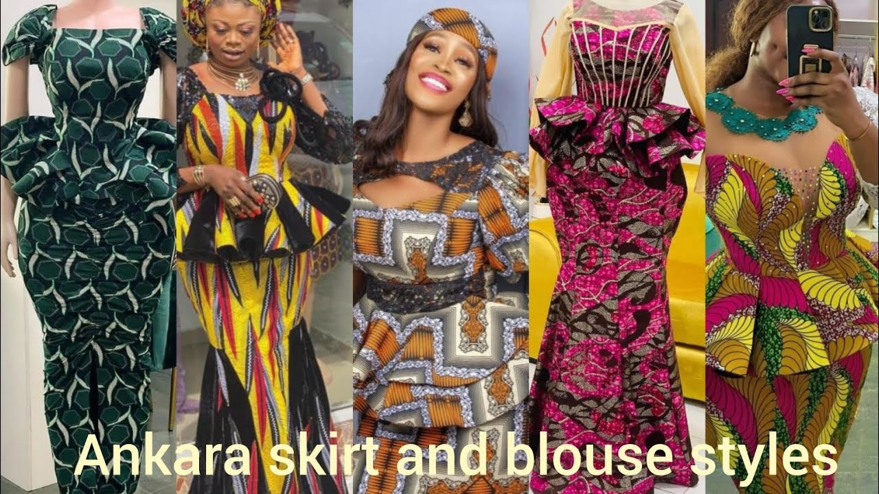Most elegant Ankara skirt and peplum tops | Ankara long skirt and blouse styles | Ankara styles