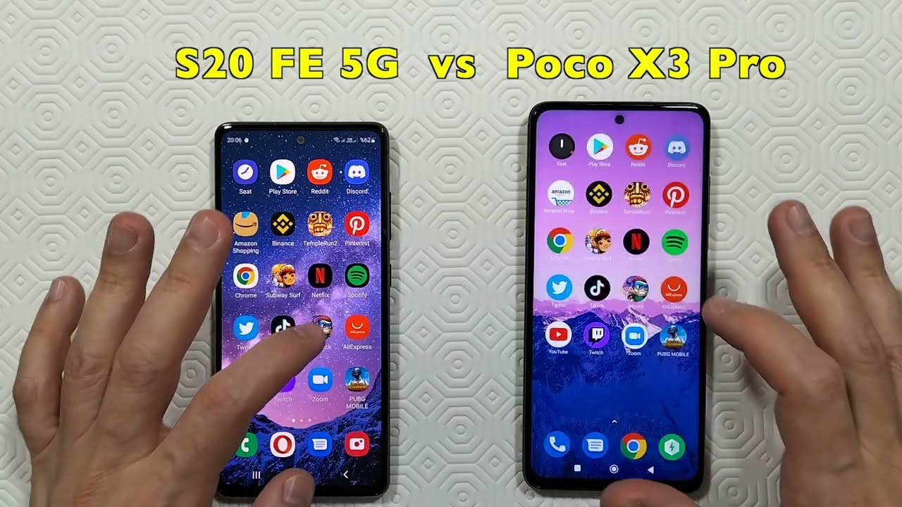 Тест скорости Samsung S20 FE 5G против Poco X3 Pro