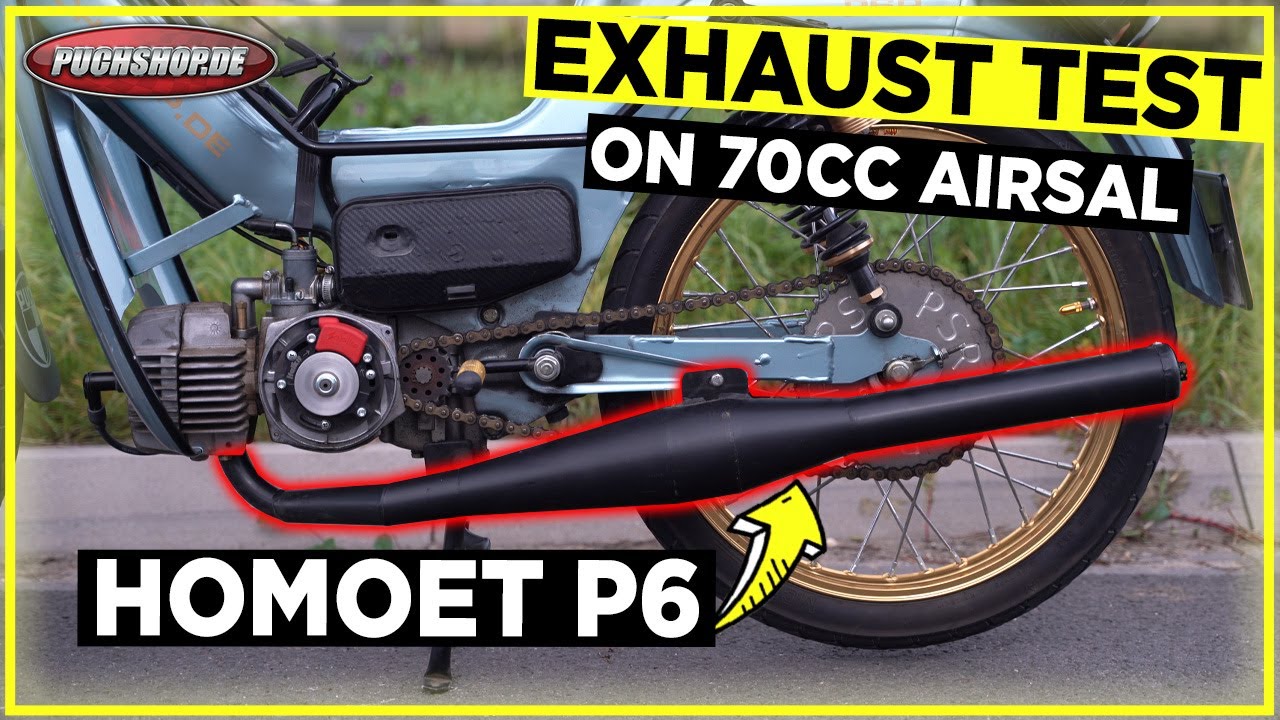 Homoet P6 Puch Maxi 70cc Auspuff sound test + Fly by