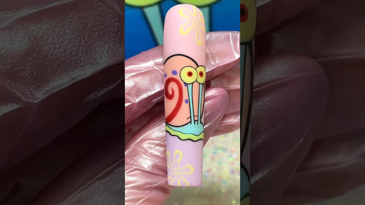 GARY THE SNAIL nail tutorial! 💦🐌 #shorts #nailtutorial #naildesign #nailart #nailartist #nailsart