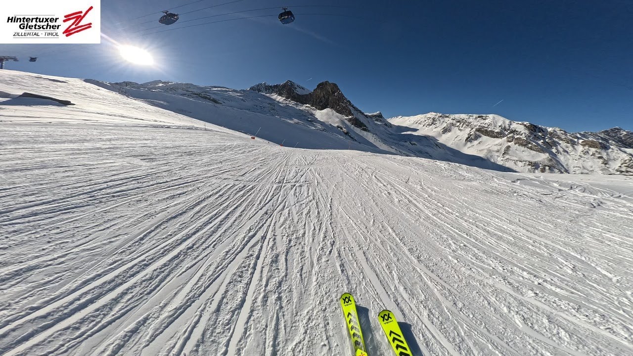 Piste 2 und 2a Spannagelabfahrt / Mor&auml;ne am Hintertuxer Gletscher