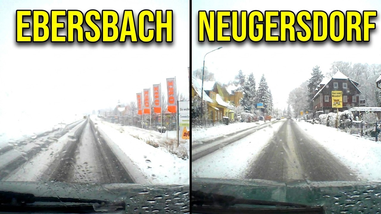 🚙☃️Ebersbach Neugersdorf Wintereinbruch / roadview 288 / #roadview #winter #schnee #winterwonderland