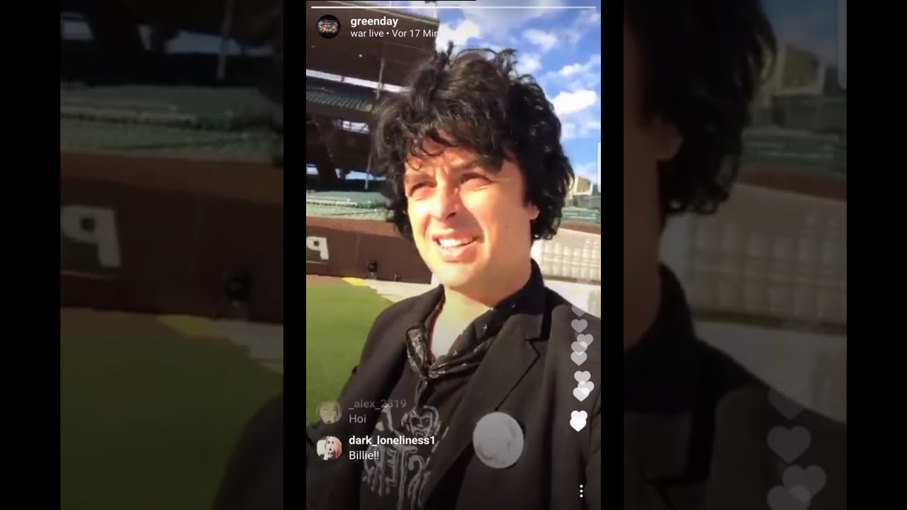 Billie Joe Armstrong, Instagram Live in Chicago (Green Day), 08/23/17