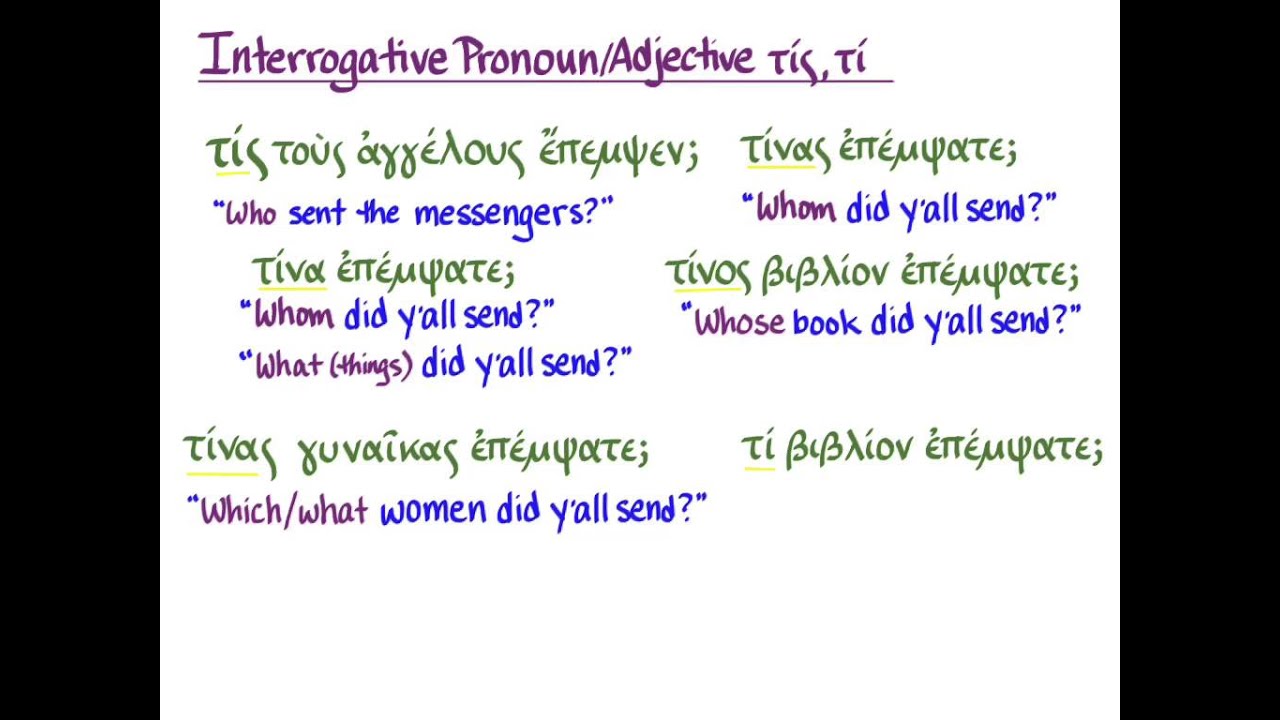 §§112-113 τίς, τί and τις, τι
