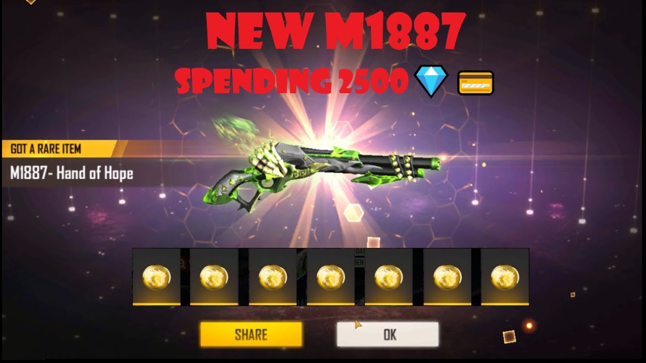 Free Fire New M1887 GUN SKIN | Shotgun i ri ne Free Fire💳