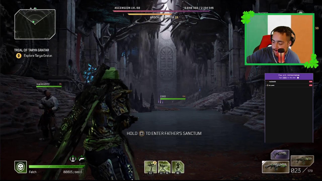 outriders trial carries/ boss farming with viewers