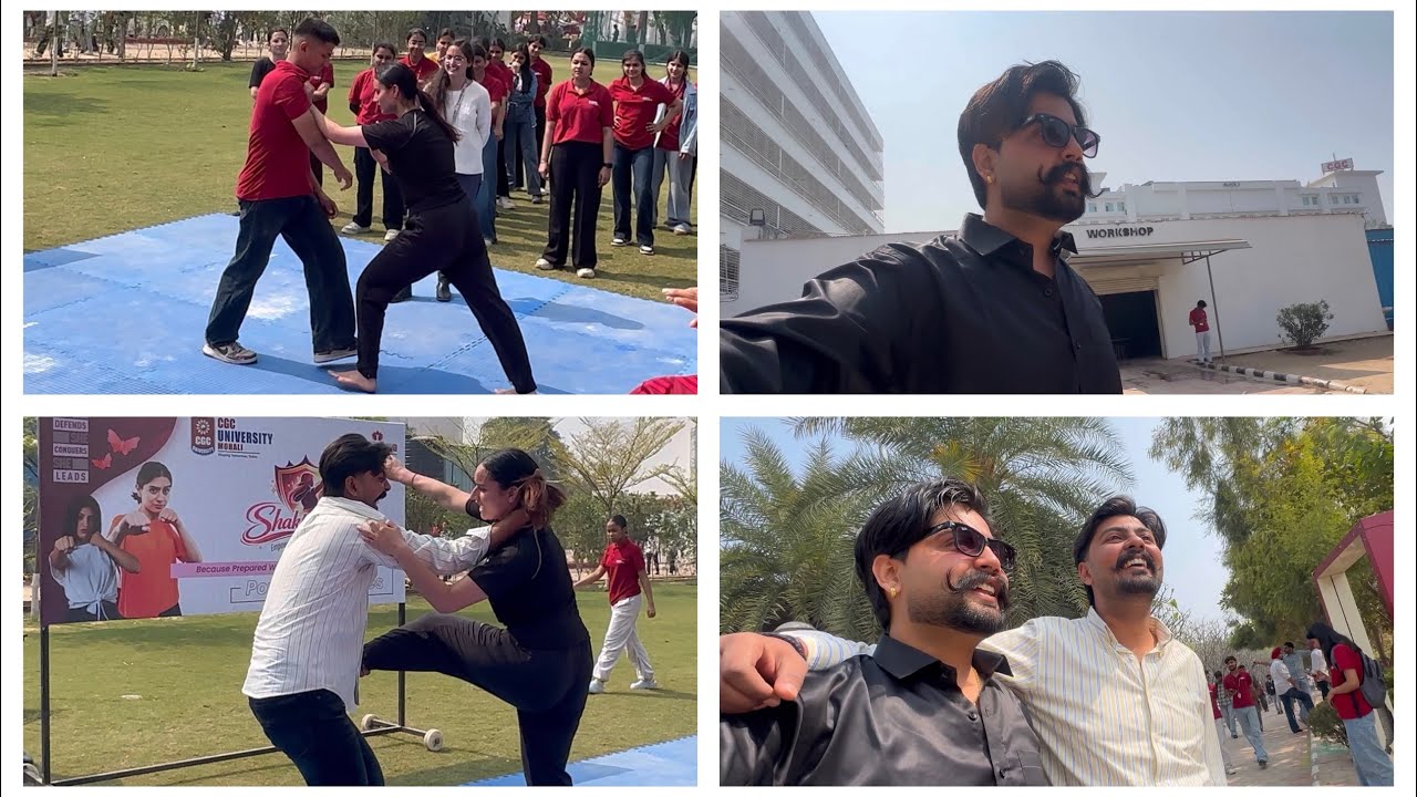 धाकड़ छोरी 🤼‍♂️| Self defence | Viralhood | CGC UNIVERSITY MOHALI | Aakash Rana | Akhil Rana 